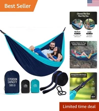 Camping Hammock - XL Double Hammock 500 Lb Capacity - Nylon Durable Portable ...