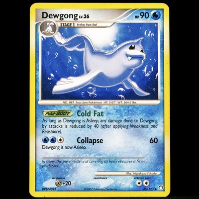 Dewgong Lv.36 45/123 Uncommon Diamond & Pearl Mysterious Treasures Pokemon Card