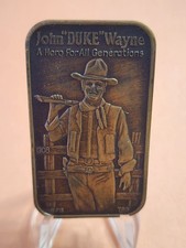 Bronze Greathouse John "The Duke" Wayne 1 oz (match your Silver Bar) #129 48.75 per troy oz