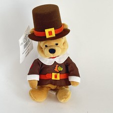 Pilgrim Pooh Winnie 8" Vintage Disney Store Thanksgiving Mini Bean Bag Plush