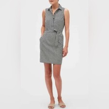 Banana Republic Casual Shirt Dress Elephants 6 Small Belted Soft MIDI Career