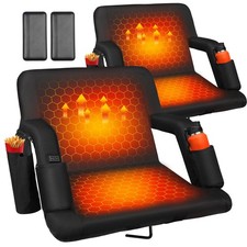 Heated Bleacher Seat with Backrest with 5V 20000mAh Battery Heated Stadium Se...