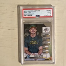 2024 Bowman Draft Chrome Nick Kurtz Draft Night A's Rookie Card PSA 9 Mint