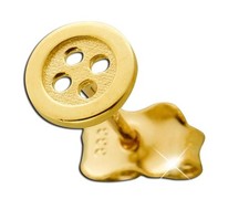 ECHT GOLD *** Single- Ohrring Ohrstecker "Knopf", 5 mm Ø