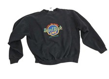 Hard Rock Cafe Sweatshirt USA Vintage Las Vegas Sweater, Faded Black Mens Large