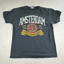 Amsterdam the Proud Capital of Holland Navy T-shirt Unisex Adult Size Large