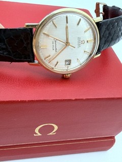 1960s Omega Automatic Seamaster De Ville 14K Solid Gold Bezel Stainless Seahorse