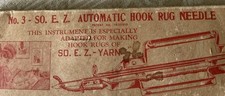 No 3 So EZ Automatic Hook Rug Needle Vintage Wonderart Chicago IL