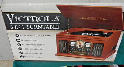 Victrola  Retro 6-in-1 Bluetooth Record Player Multimedia Cent  NIB Unopened