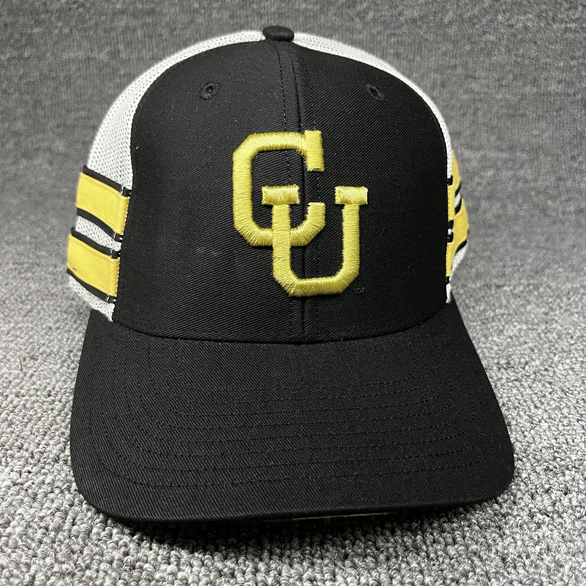 Colorado Buffaloes '47 Super Stripe Hitch Trucker Hat Black White CU Snapback