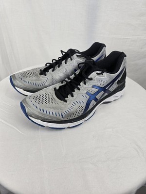 Asics Kayano T646N Men's Silver and Blue Running Athletic Shoes Sz 12