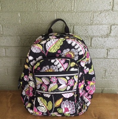 Vera Bradley  Moon Beams  Large Backpack Black With Multi Colors