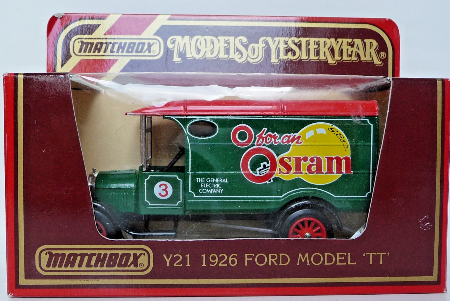Matchbox Models of Yesteryear Y21 1927 Ford Model TT Van Osram Lamps