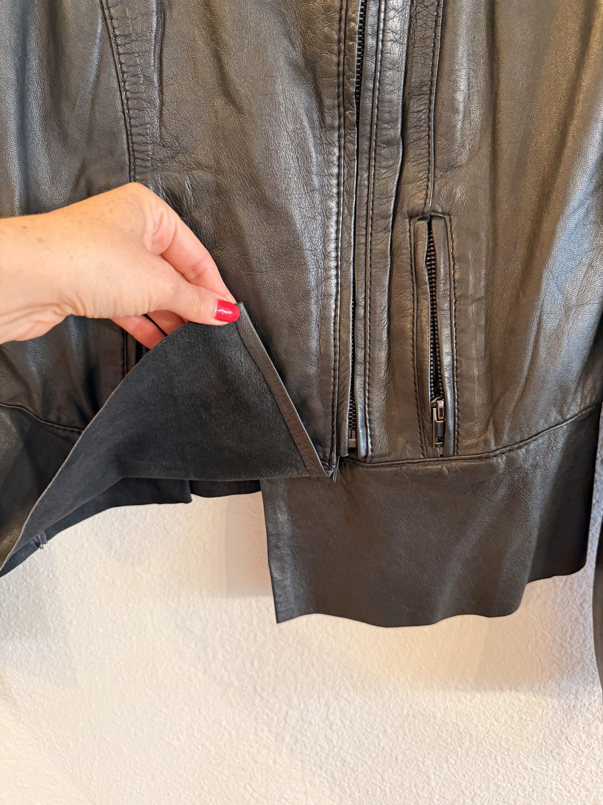 Zara Basic Leather Jacket Womens Small Black Moto… - image 12