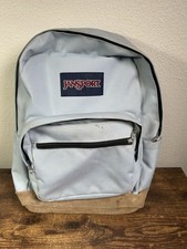 Jansport Backpack with Suede Leather Bottom Vintage Light Blue