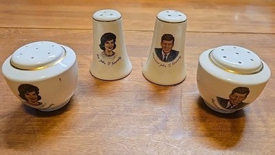 Vintage President Mr & Mrs John F Kennedy 1960s Salt And Pepper Shakers