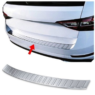 For Skoda SUPERB III ESTATE 2015 TO 2023 Chrome Rear Bumper Protector BRUSHED