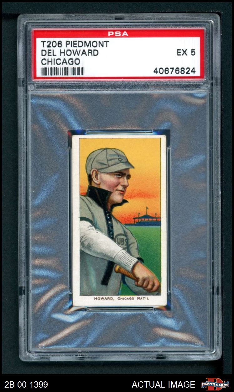 1909 T206 Del Howard Chicago Cubs PSA 5 - EX