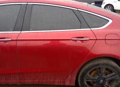 2017-2020 Ford Fusion Driver Rear Door Assembly Red w/ Glass Trim