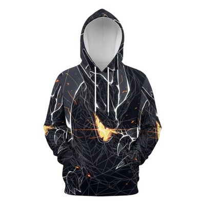 Dark Lightning Graphic Hoodie   Electric Energy Abstract Design