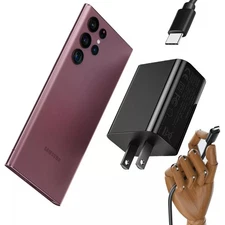 65W Samsung Super Fast Wall Charger w/ USB-C Cable T6530 PD3 Trio Power Adapter