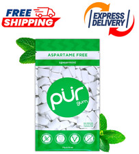 PUR Gum  Aspartame Free Chewing Gum  100 Xylitol  Natural Spearmint Flavored