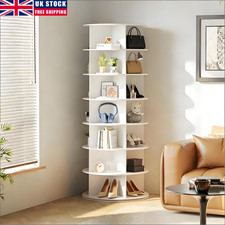 7-Tier Rotating Shoe Rack Tower 360° Spinning Shoe Display Carousel for Bedroom