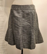 Banana Republic Silver Shiny Tweed Like Skirt Size 8