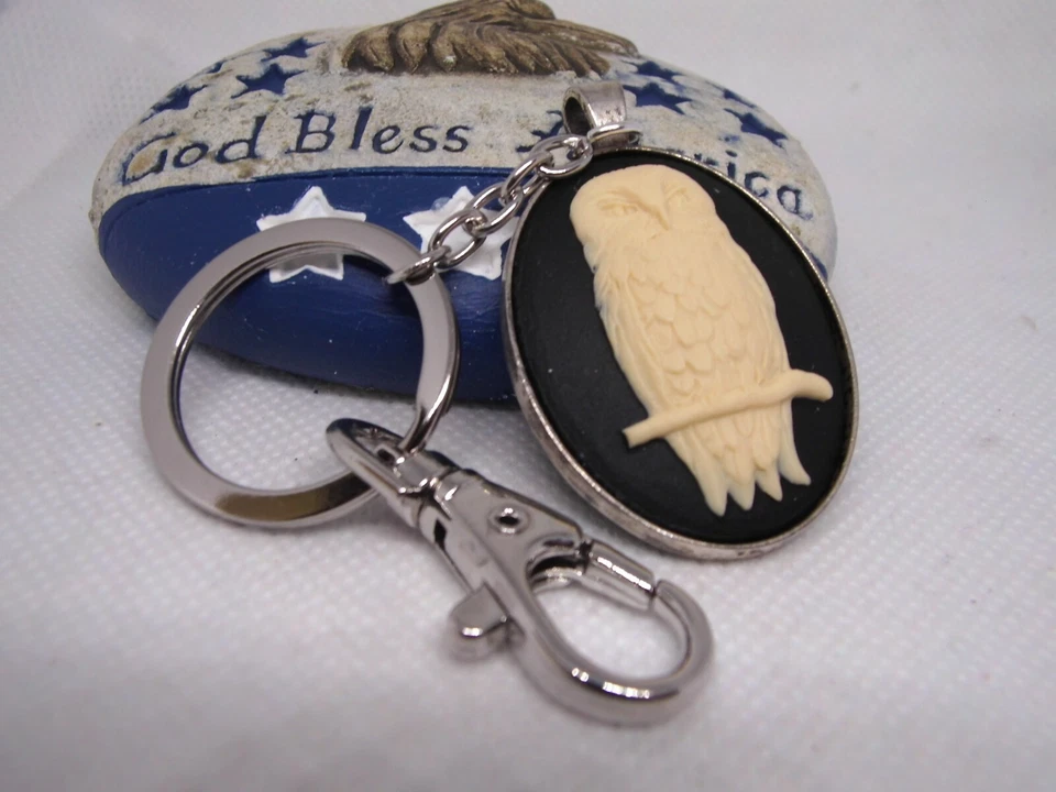 СОВА HOOT BARN черный брелок камео искатель ремень зажим сумочки брелок кольца подвеска - Изображение 2 из 4