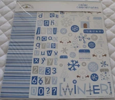 DOODLEBUG DESIGN " Whimsical Winter Page Kit" 8 Items Per Kit 379