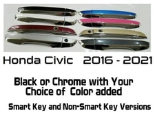 Custom Black OR Chrome Door Handle Covers 2016 - 2021 Honda Civic YOU PICK CLR