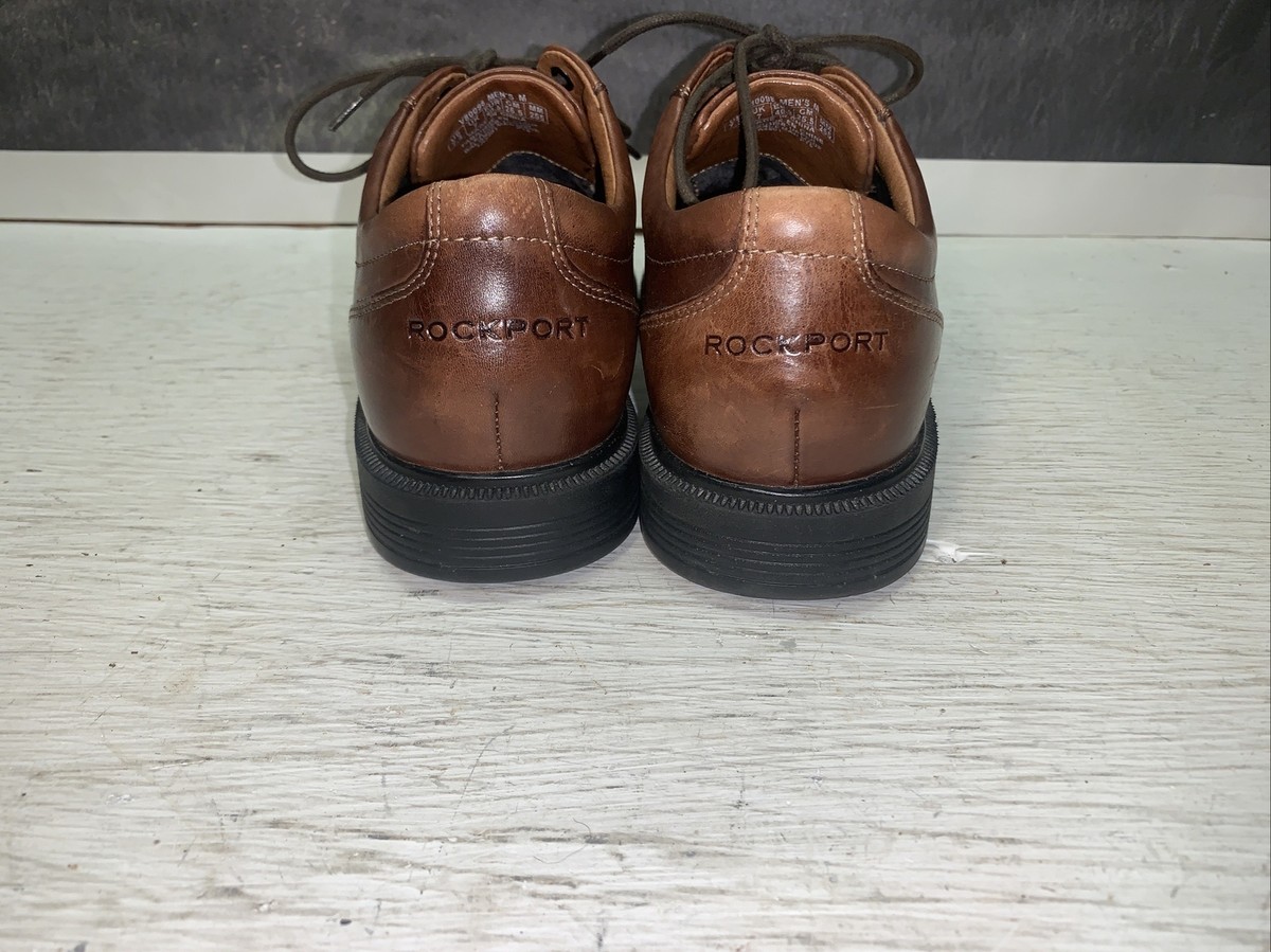 Rockport DresSports Brown Leather Apron Toe Oxford Shoes Mens 11 USA Rockport Mens Size 7.5 Oxford Shoes Brown Apron Toe Lace Up  main image 3