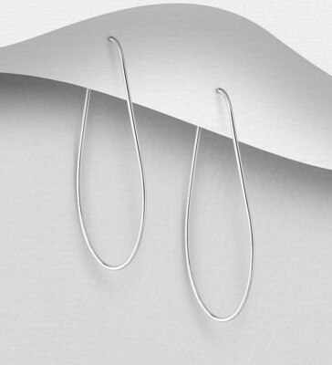 925 Sterling Silber offene ovale Ohrhänger Damen Schmuck gepunzt