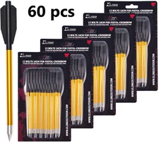 12 24 36 48 60 ALUMINUM BOLTS 6.3 in METAL ARROWS  50 80 PISTOL CROSSBOW ARCHERY