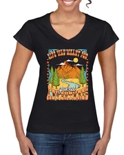 Life Was Meant For Great Adventures Mountains Women Standard VNeck Tee