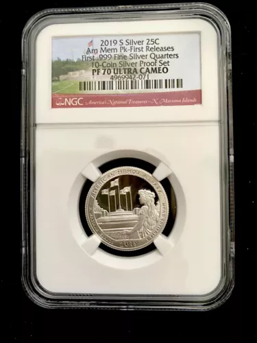 2019 S .999 Silver Am Mem Park NGC PF70 UCAM 1st Release From 10 Coin  Proof Set