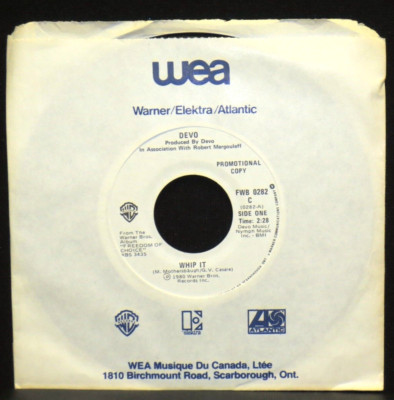 DEVO: Whip It/ Freedom of choice CANADA PROMO 45 Rare NM 1980