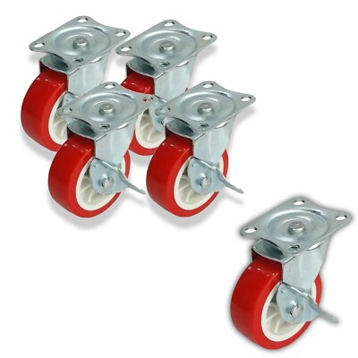 3 Zoll 75 mm Lenkrollen Radsatz 200 kg Tragkraft Umzug Möbel