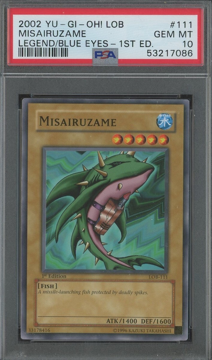 Yugioh 1st Edition Misairuzame LOB-111 PSA 10 GEM MINT Le Blue