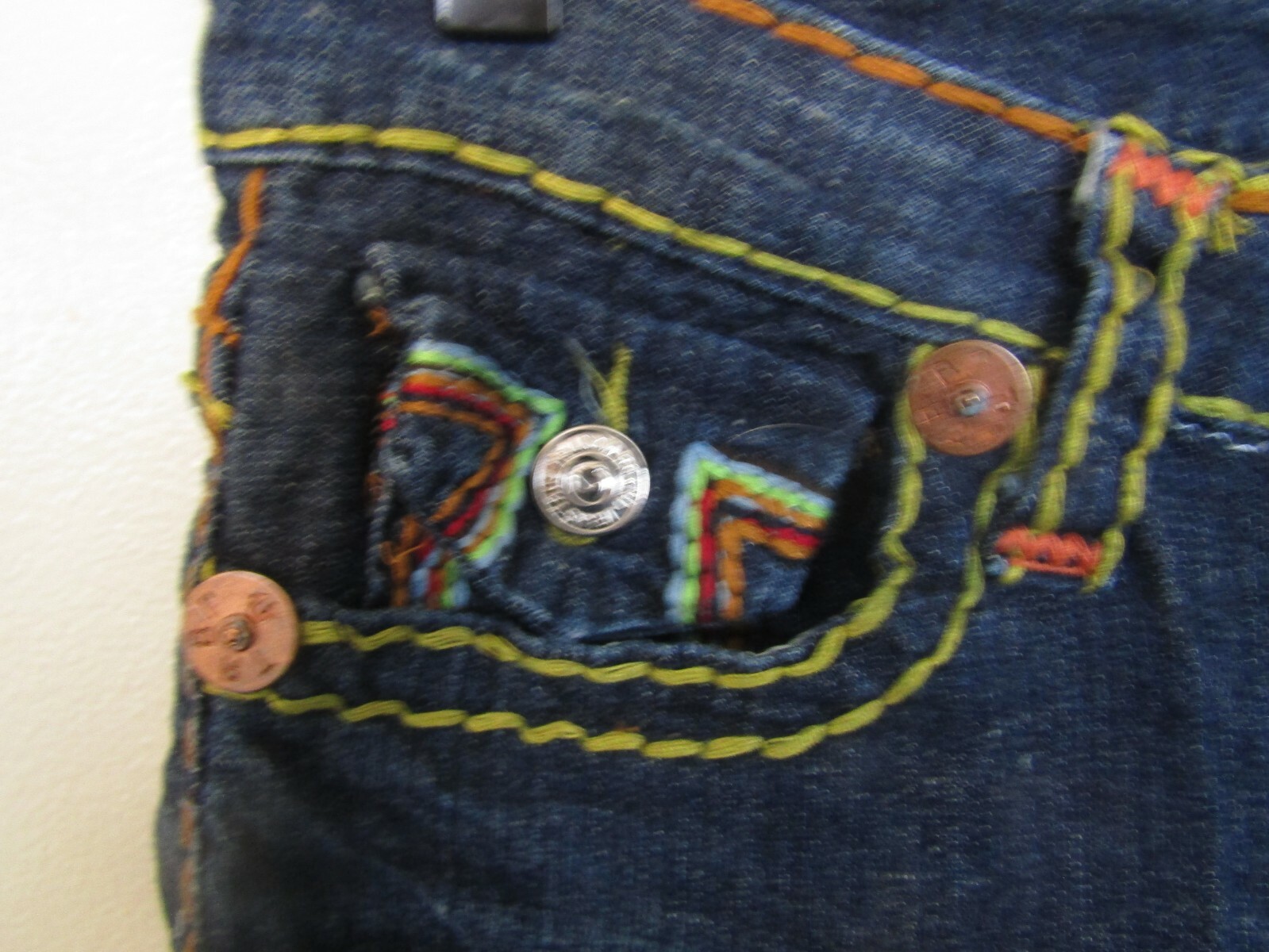 True Religion women's 100% cotton skinny flare jeans, size 26 Bobby, with embroi thumbnail 4