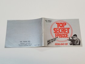 Golgo 13 Top Secret Episode II Authentic Original NES Nintendo Manual Only *stap