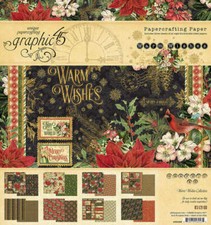 GRAPHIC 45 "WARM WISHES" 8X8 PAPER PACK 24 SHEETS CHRISTMAS SCRAPJACK'S PLACE