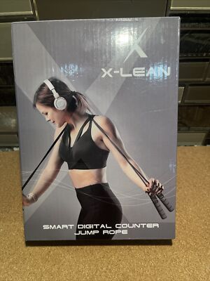 X-LEAN Black/ Gray Smart Digital Counter Jump Rope Workout Fitness