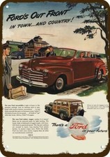 1946 Ford Woody Station Wagon Convertible Car Decorative Replica Metal Sign