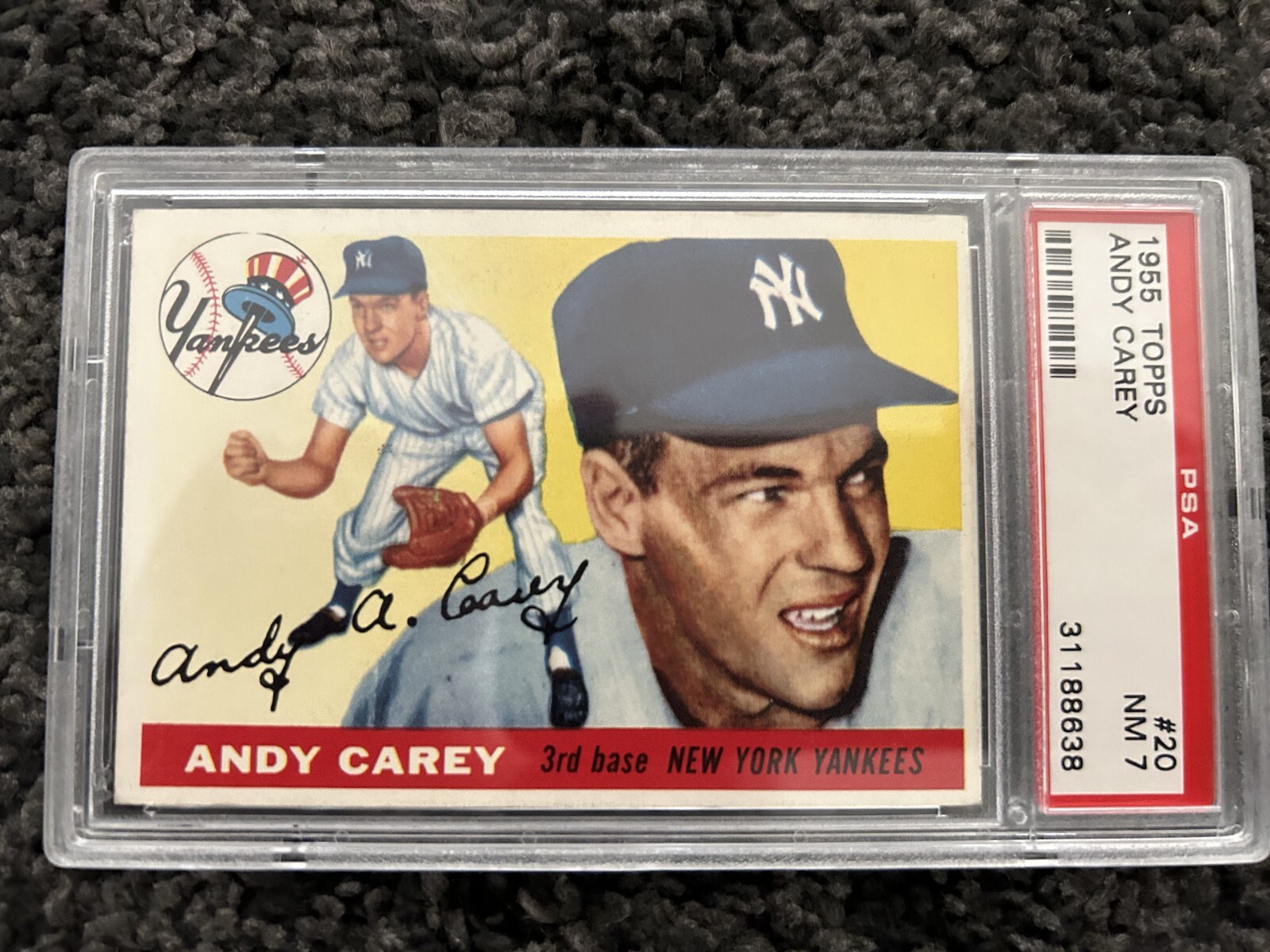 1955 Topps Andy Carey #20 - PSA7 - Set Break!