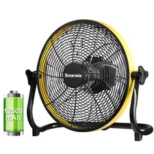 12" High Velocity Metal Industrial Floor Fan Up to 30 Hours Battery Operated Fan