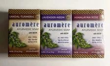 AUROMERE AYURVEDIC SOAP Variety 3 Pack with NEEM
