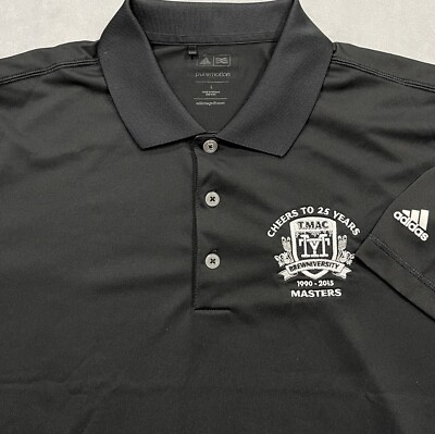 Adidas Polo Shirt Men's L Black Taco Mac Brewniversity Masters Cheers 25 Years