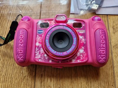 VTech Kidizoom Duo Camera MP, Pink Flowers, Working, Preowned UK