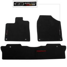 For 17-25 Honda Ridgeline Black Floor Mats Carpet Nylon Front Rear W Mugen
